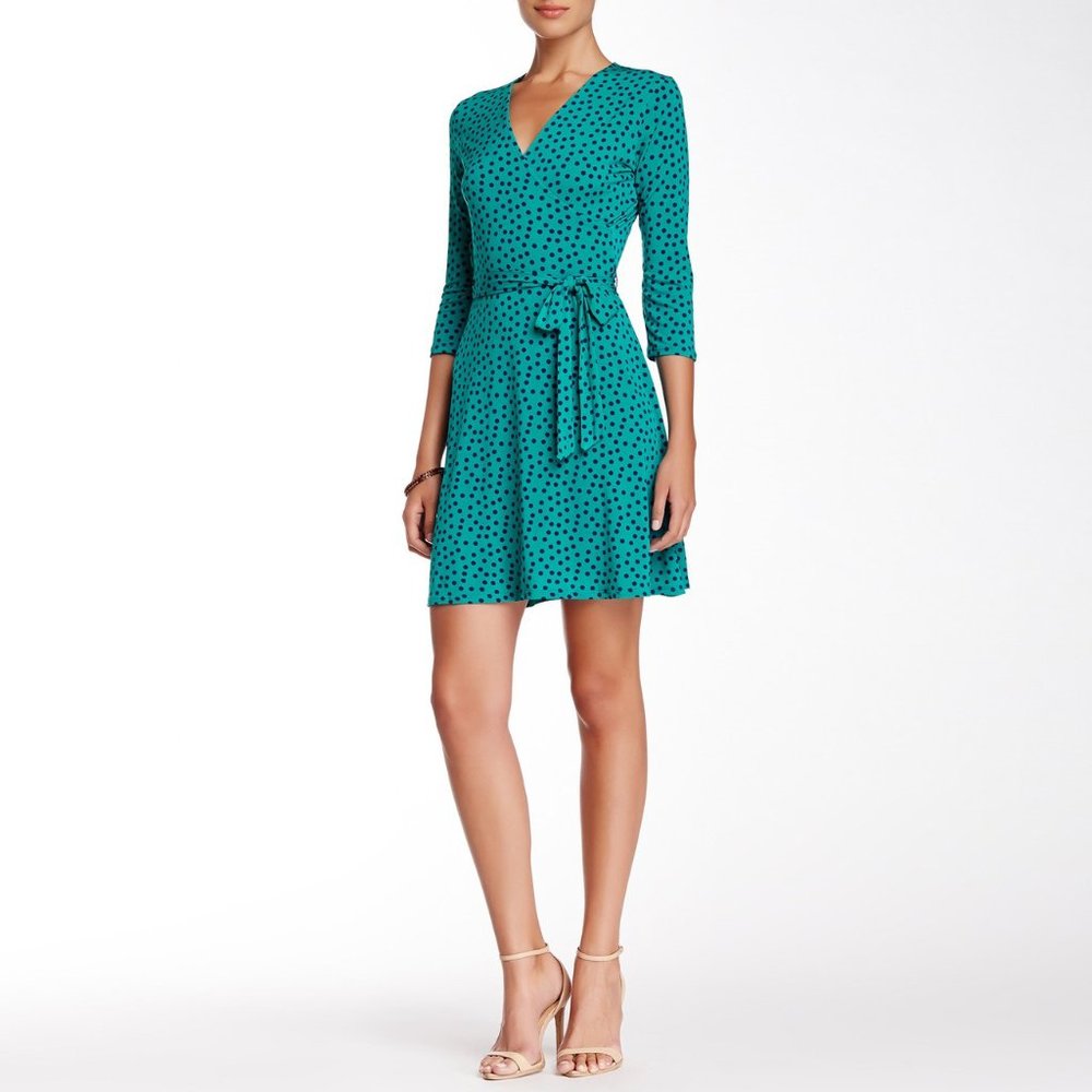 Leota Teal and Black Mini Dress